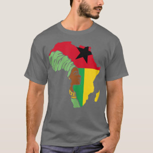 Camiseta Mujeres Guinea Bissau Bandera África Mapa étnico H