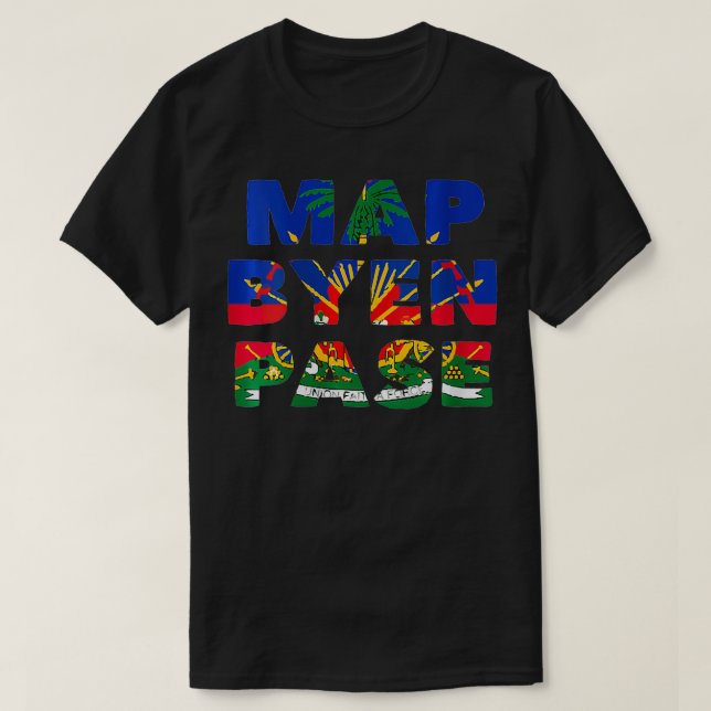 Camiseta Mujeres Haití haitiana bandera estadounidense mapa (Diseño del anverso)