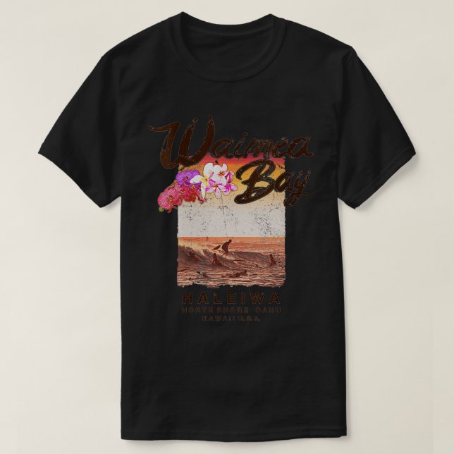 Camiseta Mujeres Haleiwa Hawaii Waimea Bay North Shore Vint (Diseño del anverso)