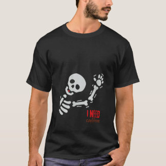Camiseta Mujeres Halloween Funny Skeleton Necesito Café Des