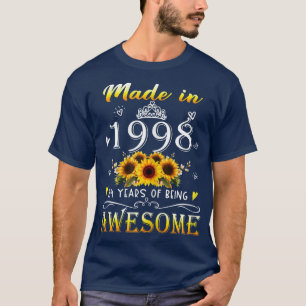 Camiseta Mujeres Hechas En 1998 Sunflower 24th Bday 24 Year