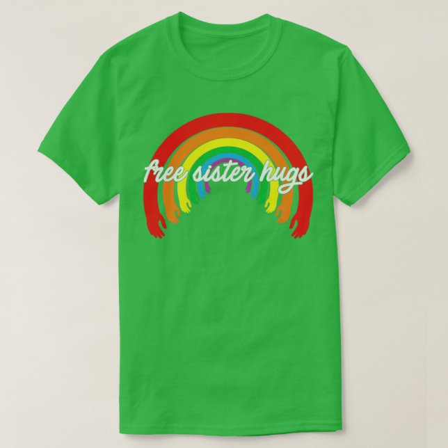Camiseta Mujeres Hermanas Libres abrazan a LGBT (Diseño del anverso)