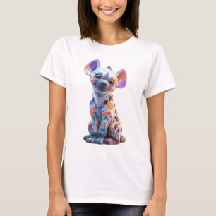Camiseta Mujeres Hiena Bebé Pintadas con Lunares Coloridos