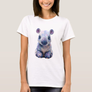 Camiseta Mujeres Hipopótamo Adorables Salpicadas de Galaxia