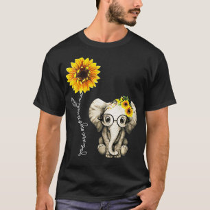 Camiseta Mujeres Hippie Elephant Sunflower Divertido Amigo
