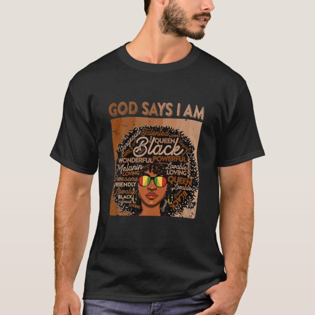 Camiseta Mujeres Historia Negra Junenth God dice Que Soy Gl (Anverso)