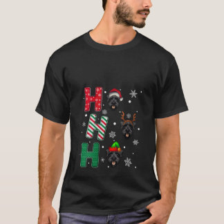 Camiseta Mujeres Ho Ho Ho Schnauzer Gigante Amante Perros N