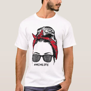 Camiseta Mujeres Hockey Hielo Bandana Gafas de sol Mamá Mot