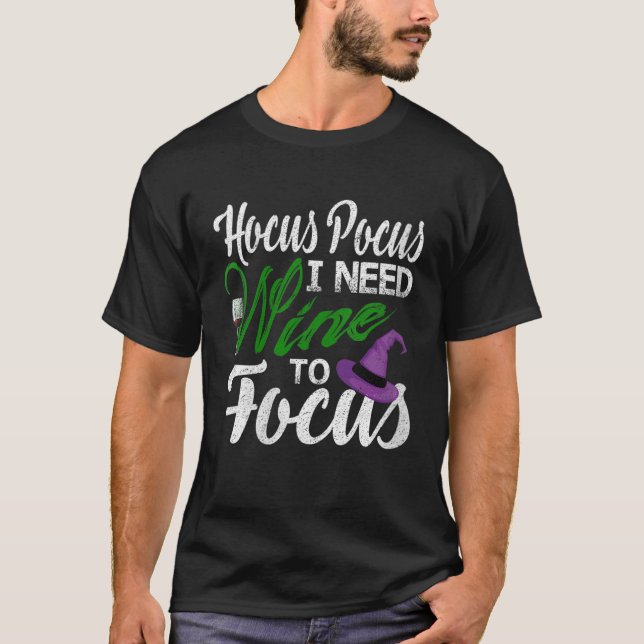 Camiseta Mujeres Hocus Pocus Necesito Vino Para Enfocar Hal (Anverso)