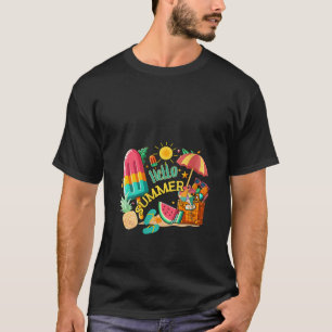 Camiseta Mujeres Hola Verano Vacaciones Helados Crema Lover