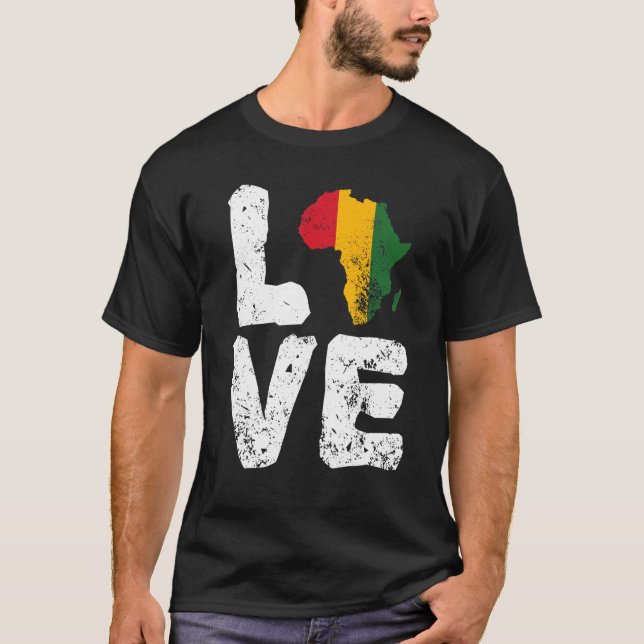 Camiseta Mujeres hombres aman África Mes de historia negra  (Anverso)