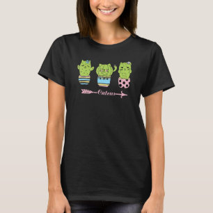 Camiseta Mujeres Hombres Cactus Gato Planta Cactus Planta