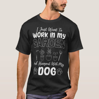 Camiseta Mujeres Hombres Divertidos Jardinería Jardín Perro