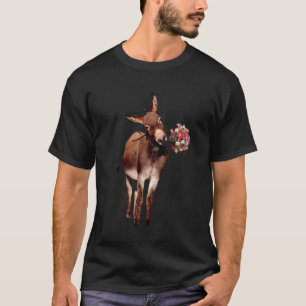 Camiseta Mujeres hombres felices burros con flores