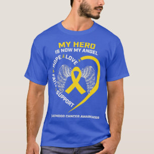 Camiseta Mujeres Hombres Mi Héroe Ahora Es Cáncer De Niñez 