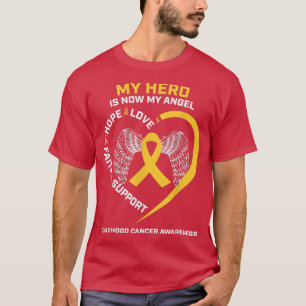 Camiseta Mujeres Hombres Mi Héroe Ahora Es Cáncer De Niñez 