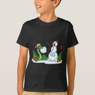Camiseta Mujeres Hombres Navidad Muñeco de Nieve Serpiente
