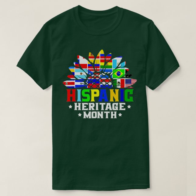 Camiseta Mujeres Hombres Patrimonio Nacional Hispano Mes De (Diseño del anverso)