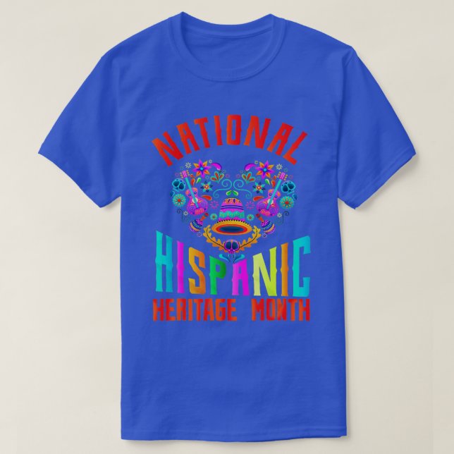 Camiseta Mujeres Hombres Patrimonio Nacional Hispano Mes La (Diseño del anverso)