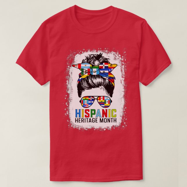 Camiseta Mujeres Hombres Patrimonio Nacional Hispano Mes Me (Diseño del anverso)
