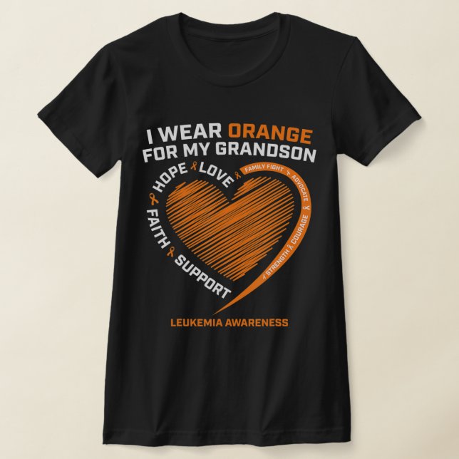 Camiseta Mujeres Hombres Que Uso Naranja Para Leucemia De N (Distribución)
