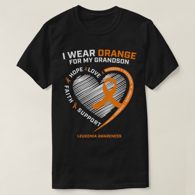 Camiseta Mujeres Hombres Que Uso Naranja Para Leucemia De N (Diseño del anverso)