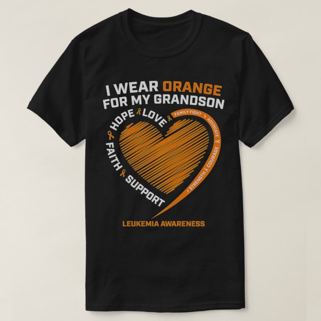 Camiseta Mujeres Hombres Que Uso Naranja Para Leucemia De N (Diseño del anverso)