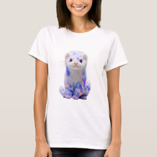 Camiseta Mujeres hurón galaxia arcoíris pastel