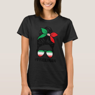 Camiseta Mujeres Irán Libres Vida Libertad Moño Desordenado