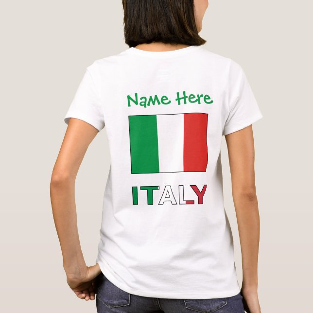 Camiseta Mujeres italianas y de la bandera italiana con per (Reverso)