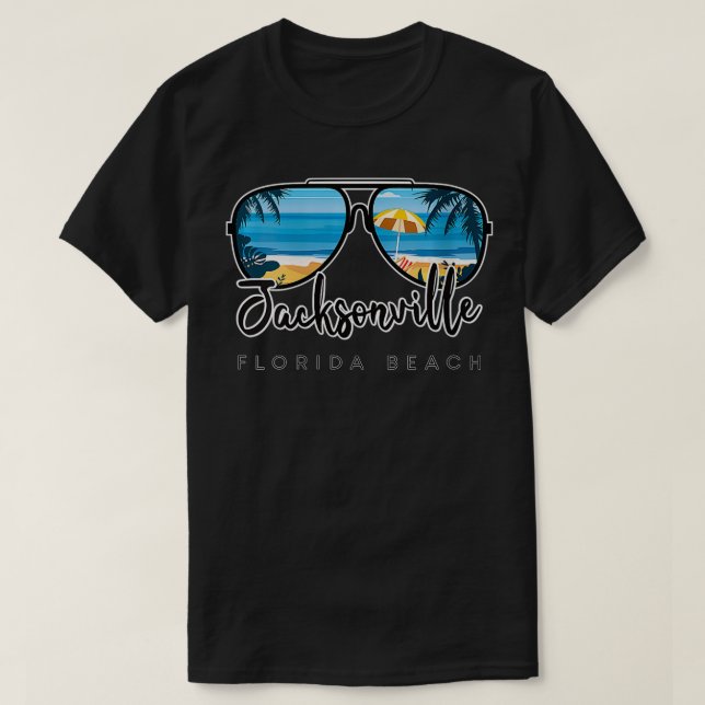 Camiseta Mujeres Jacksonville Beach Florida Palm Tree Sungl (Diseño del anverso)