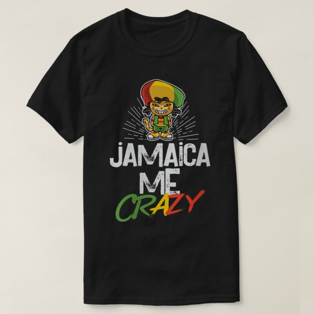 Camiseta Mujeres Jamaica Me Crazy Jamaican Reggae Funny Ca (Diseño del anverso)