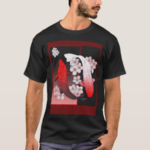 Camiseta Mujeres japonesas Koi Nishikigoi Fish Cherry Bloss