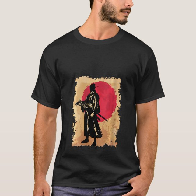 Camiseta Mujeres japonesas Samurai Bushido Guerrero Retro R (Anverso)