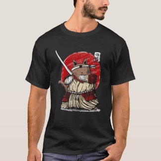 Camiseta Mujeres japonesas samurai Ninja Cat Kawaii Tattoo
