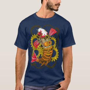 Camiseta Mujeres japonesas Samurai Steampunk Koi Fish