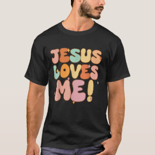 Camiseta Mujeres Jesús Me Ama Groovy Niño Chica Chris