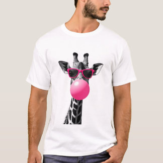 Camiseta Mujeres Jirafa Cara de Jirafa con Gafas de Sol Sal