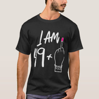 Camiseta Mujeres Jóvenes Cumplen Los 49 Más 1 Dedo Medio Pa
