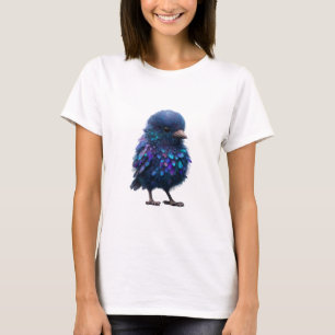 Camiseta Mujeres Jóvenes Emplumadas de Índigo Cósmico