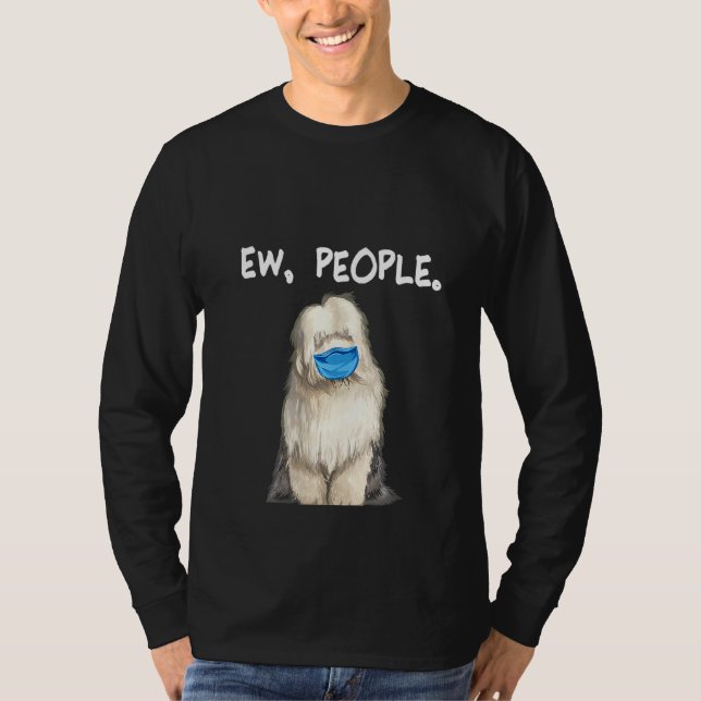 Camiseta Mujeres Jóvenes Sheepdog Ingleses Uchando Perro (Anverso)