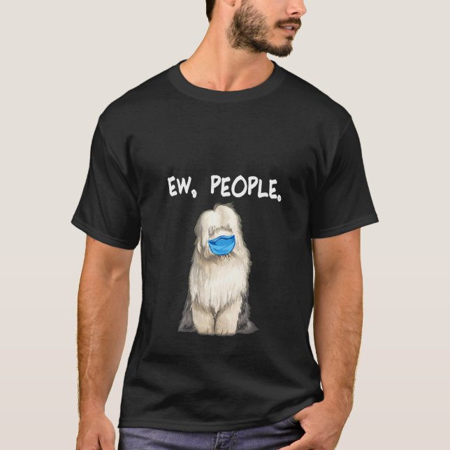 Camiseta Mujeres Jóvenes Sheepdog Ingleses Uchando Perro (Anverso)