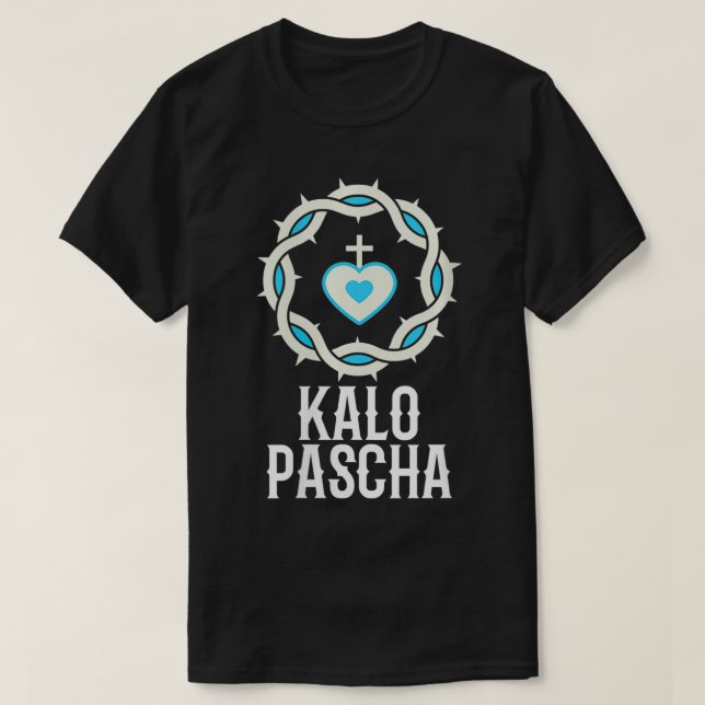 Camiseta Mujeres Kalo Pascha Pascua Pascua Griega Feliz Pas (Diseño del anverso)