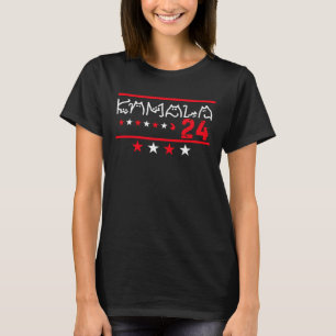 Camiseta Mujeres Kamala Harris 2024 Letras de gato positiva