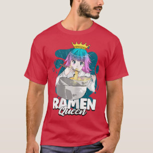 Camiseta Mujeres Kawaii Ramen Reina Corona Anime Cuse Japon