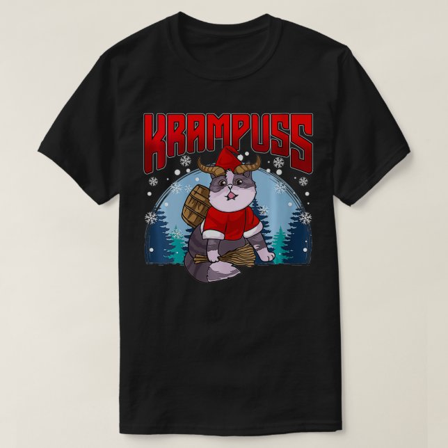 Camiseta Mujeres Krampuss Gracioso Gato Krampus AntiChristm (Diseño del anverso)
