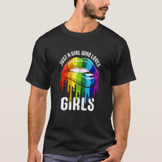 Camiseta Mujeres Labios Goteando Arcoíris LGBTQ SOLO UNA CH