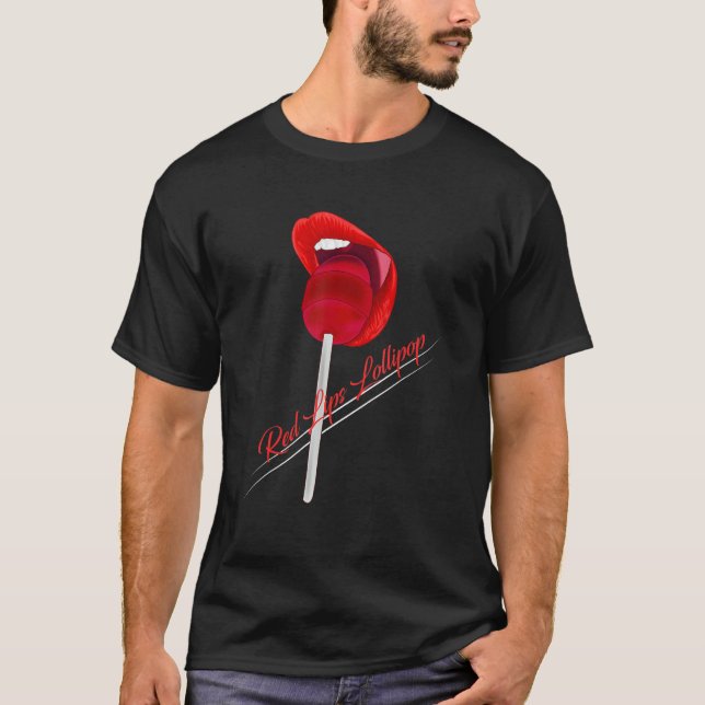 Camiseta Mujeres Labios Rojos Lollipop Lolipop Labios Rojos (Anverso)
