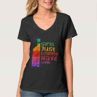Camiseta Mujeres Las Chicas Solo Quieren Tener Vino Idea Pa