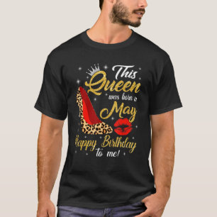 Camiseta Mujeres Leopardo De Alto Talón Esta Reina Nació En